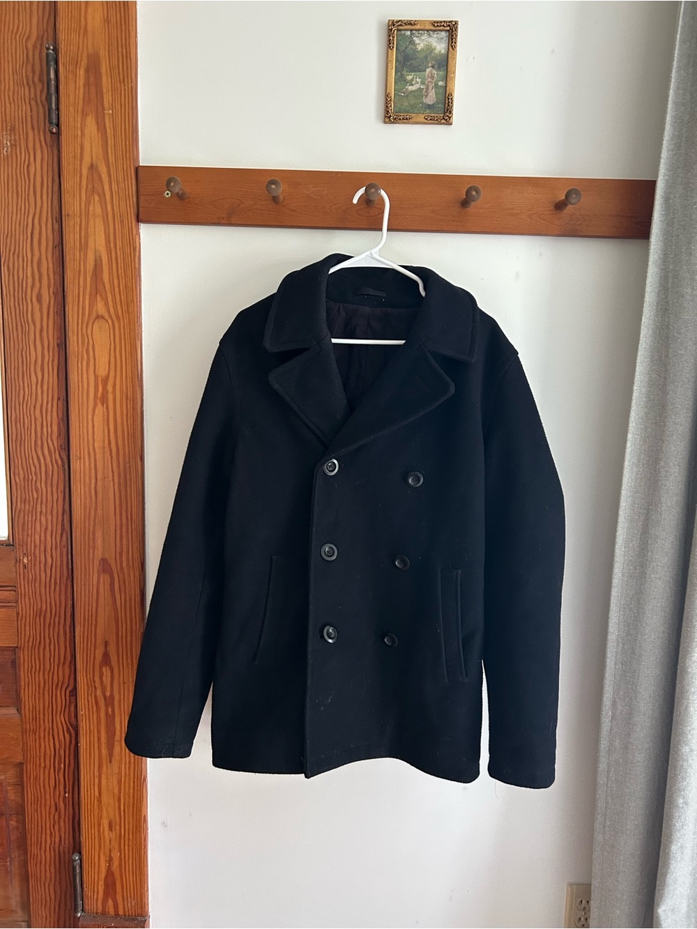 Old Navy Black Double-Breasted Pea Coat
